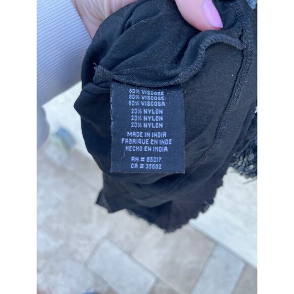 Bebe Black Women's Ruffle Hem Sequins Sleeveless Dress - Small - Picture 5 of 6